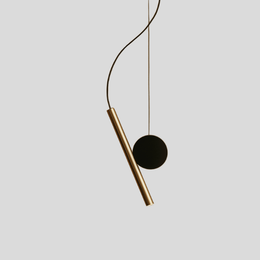Axiom Pendant Light – Modern Geometric Brass Black Cylinder Disc Hanging Ceiling Fixture Dining Room