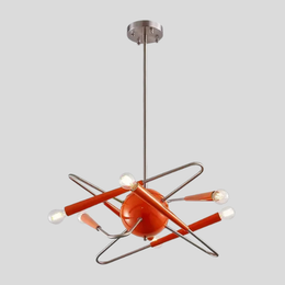 Vexaro Sputnik Pendant Light – Mid Century Modern Chandelier Orange Dining Room Living Room Ceiling Lighting