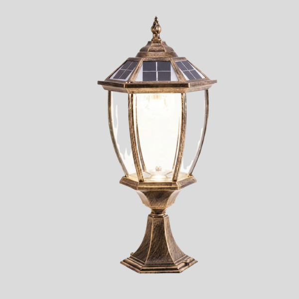 Heritance Solar Post Light – Outdoor Pillar Lantern Bronze Decorative Solar Powered Driveway Garden