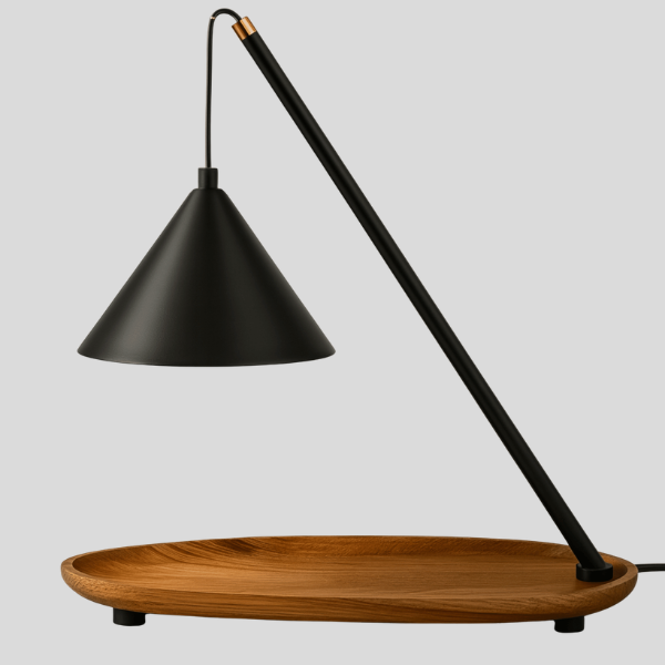 Angulo Arc Desk Lamp – Modern Black Metal Table Lamp Adjustable Cone Shade Bedroom Office Task Lighting