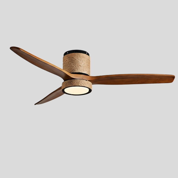 Cordova Breeze Ceiling Fan – Low Profile LED Light Wood Blade Flush Mount Boho Coastal Bedroom Living Room