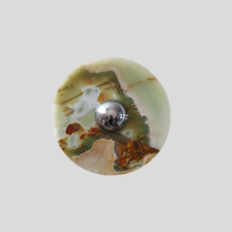 Veritas Onyx Wall Sconce – Green Marble Stone Decorative Lighting Chrome Accent Modern Bedroom Living Room