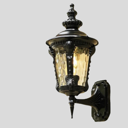 Valdoro Lantern Wall Sconce – Outdoor Waterproof Decorative Lighting Vintage Amber Glass Patio Porch Fixture