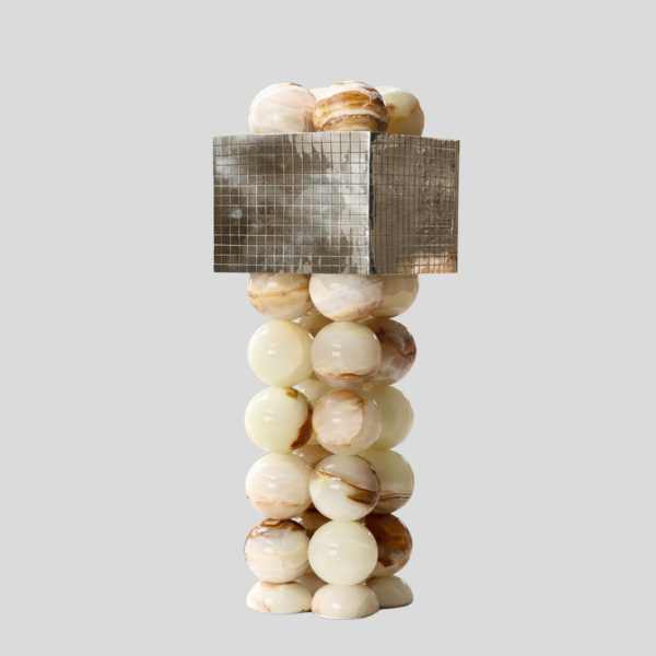 Orbella Mosaic Table Lamp – Decorative Stone Sphere Living Room Bedroom Lighting Modern