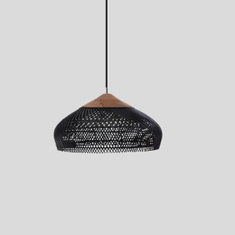 Ravello Woven Pendant Light – Black Rattan Ceiling Lamp Dining Room Kitchen Island Decorative Lighting