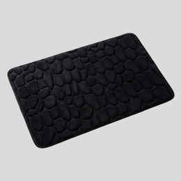 Cobblux Memory Foam Bath Mat – Soft Absorbent Quick Dry Bathroom Rug Black Non-Slip Shower Floor