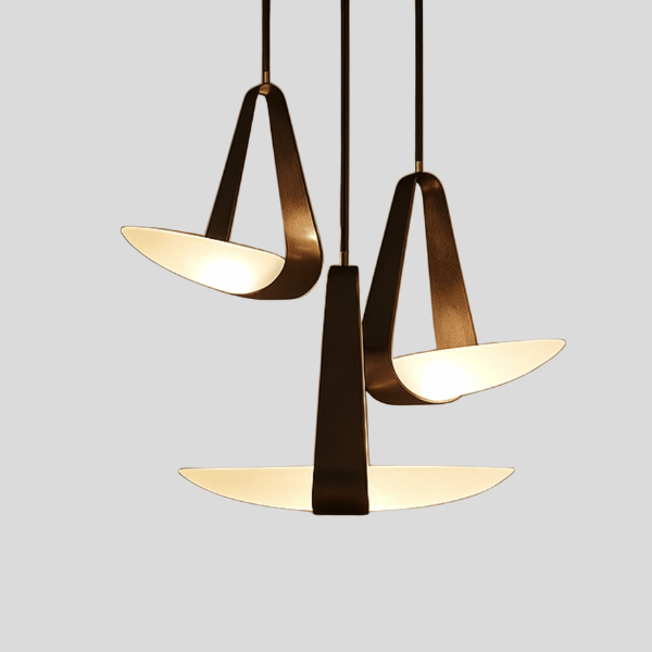Craeven Pendant Light – Modern Glass Bronze Metal Hanging Ceiling Fixture Dining Room Kitchen Island