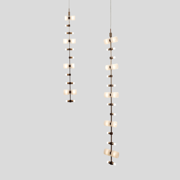 Vertrix Strand Pendant Light – Long Multi Light Chandelier Staircase Foyer Decorative Lighting Fixture