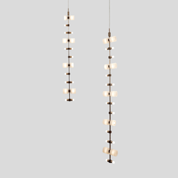 Vertrix Strand Pendant Light – Long Multi Light Chandelier Staircase Foyer Decorative Lighting Fixture