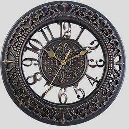 Regalia Wall Clock – Large Decorative Metal Round Vintage Living Room Bedroom Home Decor Silent
