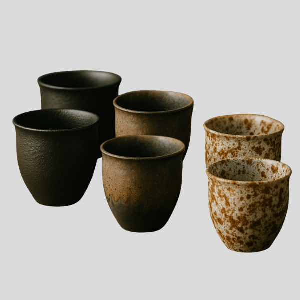 Terravox Ceramic Cup Set – Handmade Stoneware Coffee Tea Drinking Cups Rustic Speckled Matte Finish Kitchen