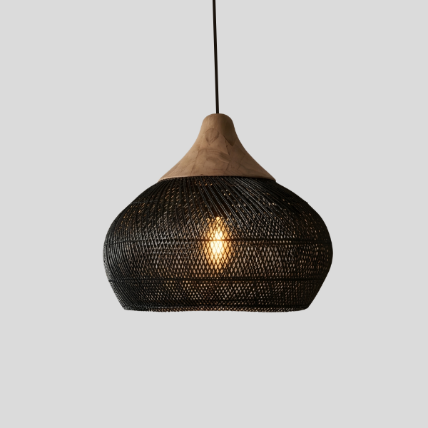 Caldera Pendant Light – Woven Rattan Wood Ceiling Light Kitchen Island Dining Room Decorative Lighting