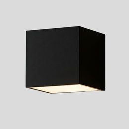 Cubren Cube Wall Sconce – Modern Black Outdoor LED Downlight Waterproof Patio Entryway Decorative Lighting