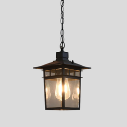 Kiyori Lantern Pendant Light – Outdoor Hanging Black Metal Decorative Lighting Fixture Patio Porch