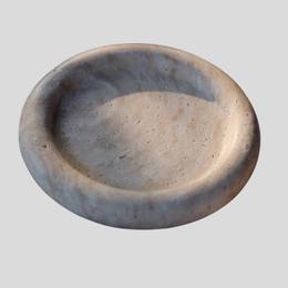 Circulus Stone Tray – Round Travertine Decorative Catchall Dish Minimalist Marble Entryway Jewelry Holder