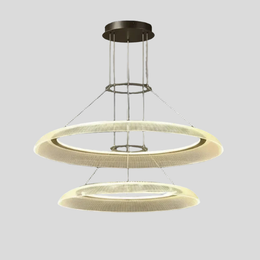 Orbix Dual Ring Chandelier – LED Modern Circular Pendant Light Dining Room Living Room Ceiling Decorative Lighting