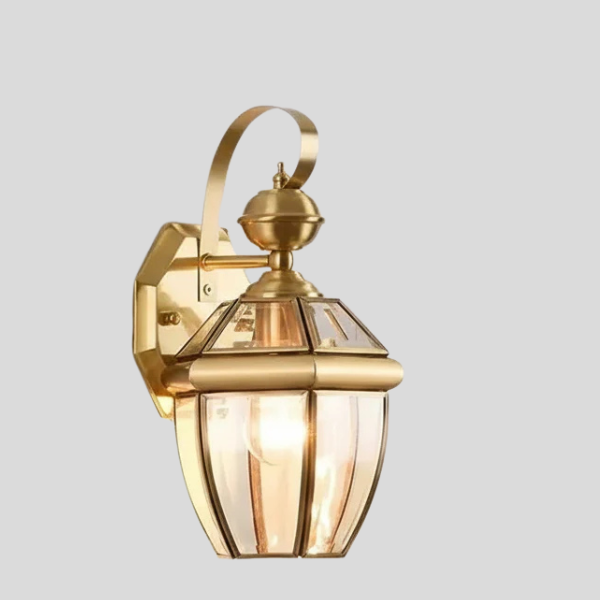 Verance Lantern Wall Sconce – Brass Outdoor Indoor Decorative Lighting Candle Style Glass Fixture Entryway