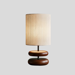 Eleton Table Lamp – Modern Wooden Base Fabric Shade Living Room Bedroom Decorative Lighting