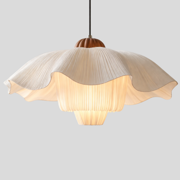 Pleata Bloom Pendant Light – Modern Pleated Fabric Ceiling Light Dining Room Kitchen Island Decorative