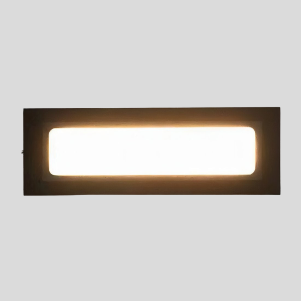 Ferrus Frame Wall Sconce – Outdoor LED Rectangular Bronze Metal Patio Entryway Decorative Lighting