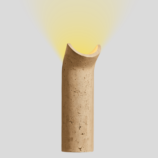 Cravina Cylinder Wall Sconce – LED Travertine Stone Wall Lighting Modern Bedroom Living Room Decorative
