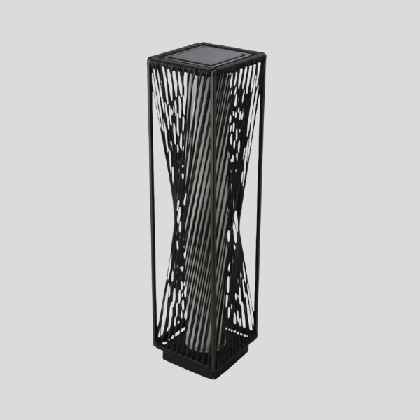 Vexora Twist Floor Lamp – Solar Outdoor Decorative Lighting Patio Living Room Bedroom Black Metal