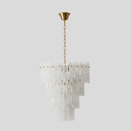Glaciana Tiered Chandelier – Crystal Glass Pendant Light Dining Room Living Room Ceiling Decorative Lighting