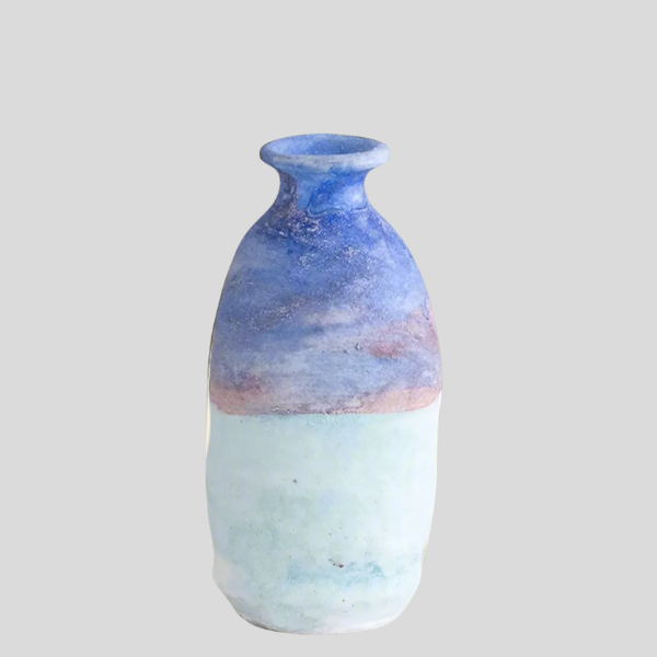 Caelis Ceramic Vase – Decorative Home Decor Blue Ombre Handmade Pottery Flower Vase Living Room Bedroom Table