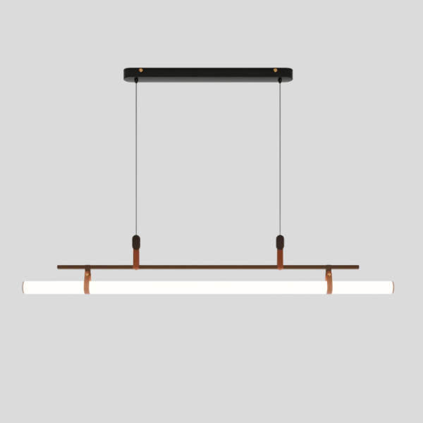 Calvero Linear Pendant Light – Modern Black Copper Tube Ceiling Light Kitchen Island Dining Room