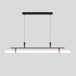 Calvero Linear Pendant Light – Modern Black Copper Tube Ceiling Light Kitchen Island Dining Room
