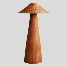 Velari Woven Rattan Floor Lamp – Natural Wicker Standing Light Living Room Bedroom Boho Decorative Lighting