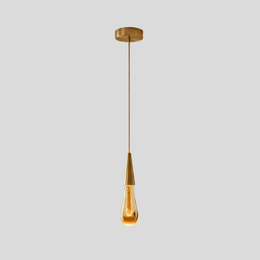 Tavrin Teardrop Pendant Light – Modern Gold Brass Hanging Ceiling Fixture Kitchen Island Dining Room