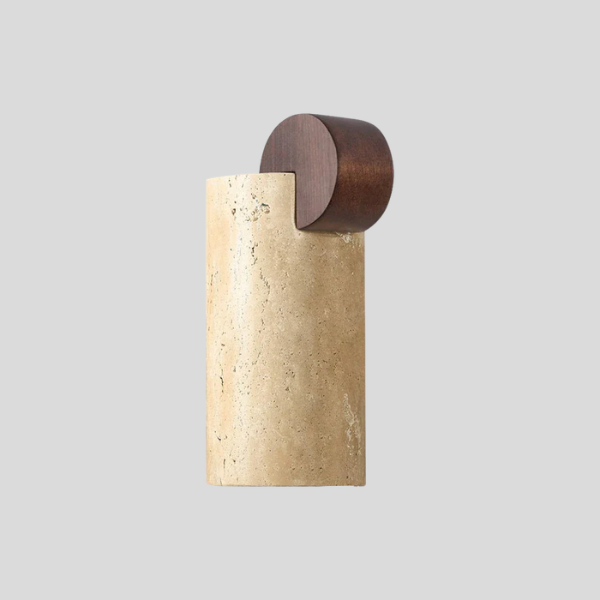 Treviso Sculptural Wall Lamp – Modern Travertine Metal Decorative Lighting Living Room Bedroom Accent