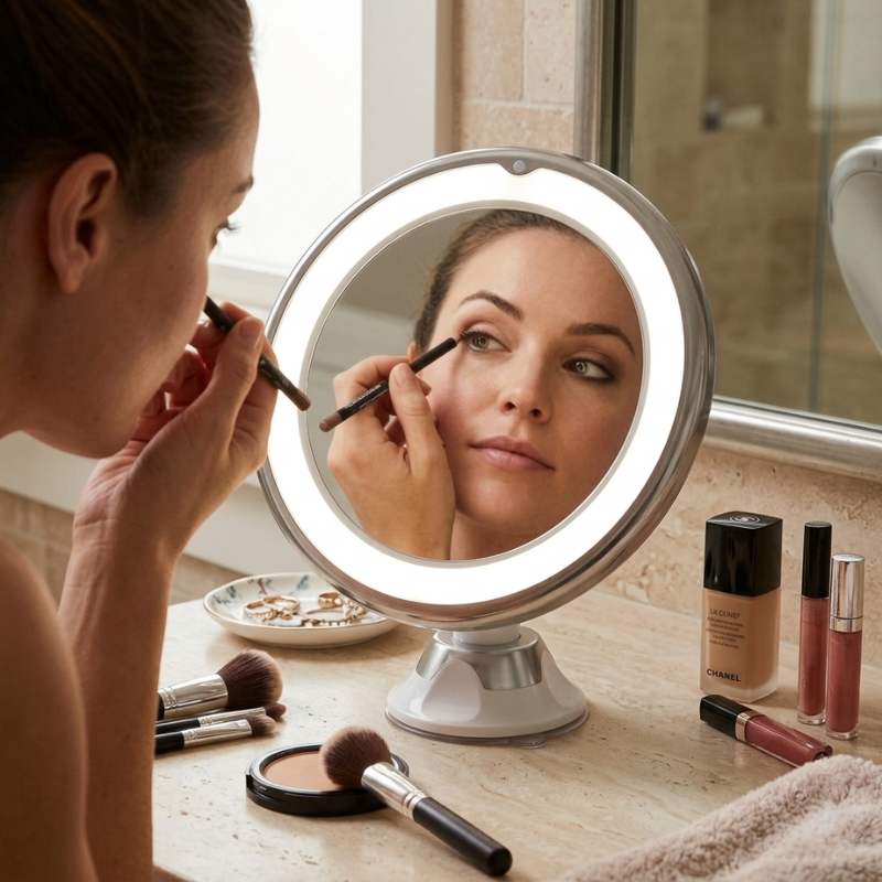 Lumira Vanity Mirror – LED Lighted Magnifying Mirror 10X Magnification Cosmetic Makeup Bathroom