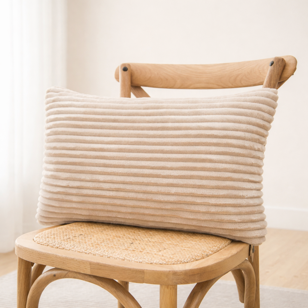 Cordova Ribbed Velvet Pillow Cover – Decorative Cushion Cover Soft Textured Throw Pillow Living Room Bedroom