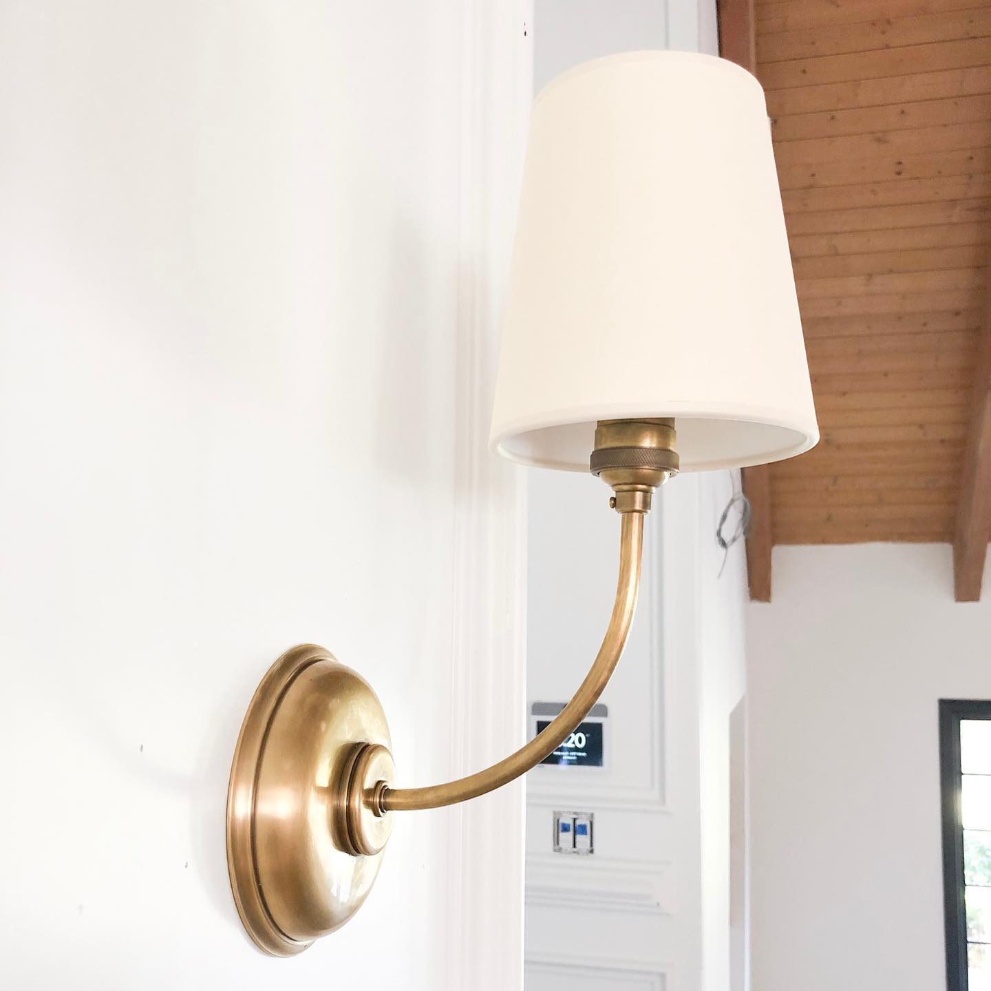 Gilded Ember Globe Wall Sconce – Brass Finish Ambient Glow Soft Shade LED Wall Light Premium Interiors