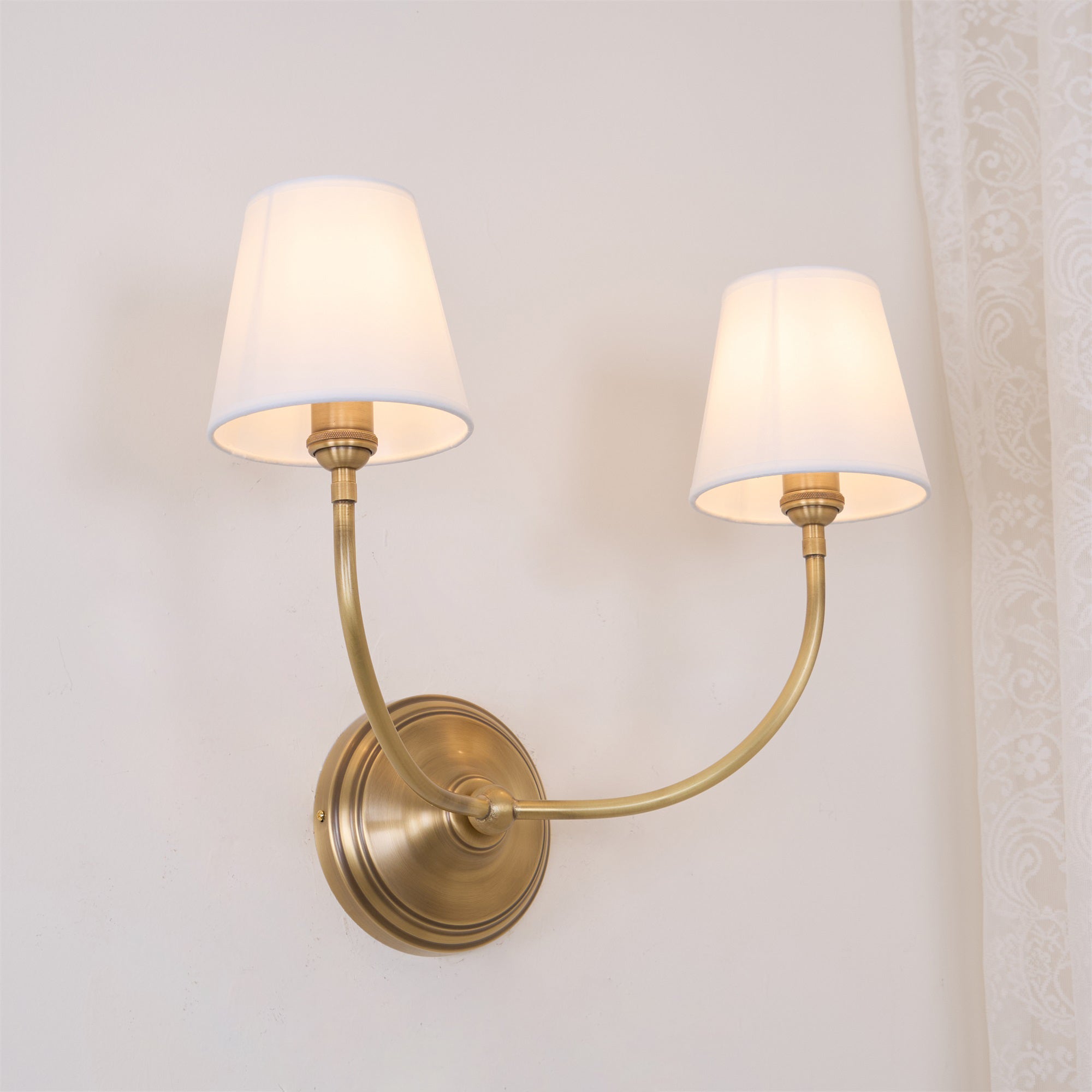 Gilded Ember Globe Wall Sconce – Brass Finish Ambient Glow Soft Shade LED Wall Light Premium Interiors