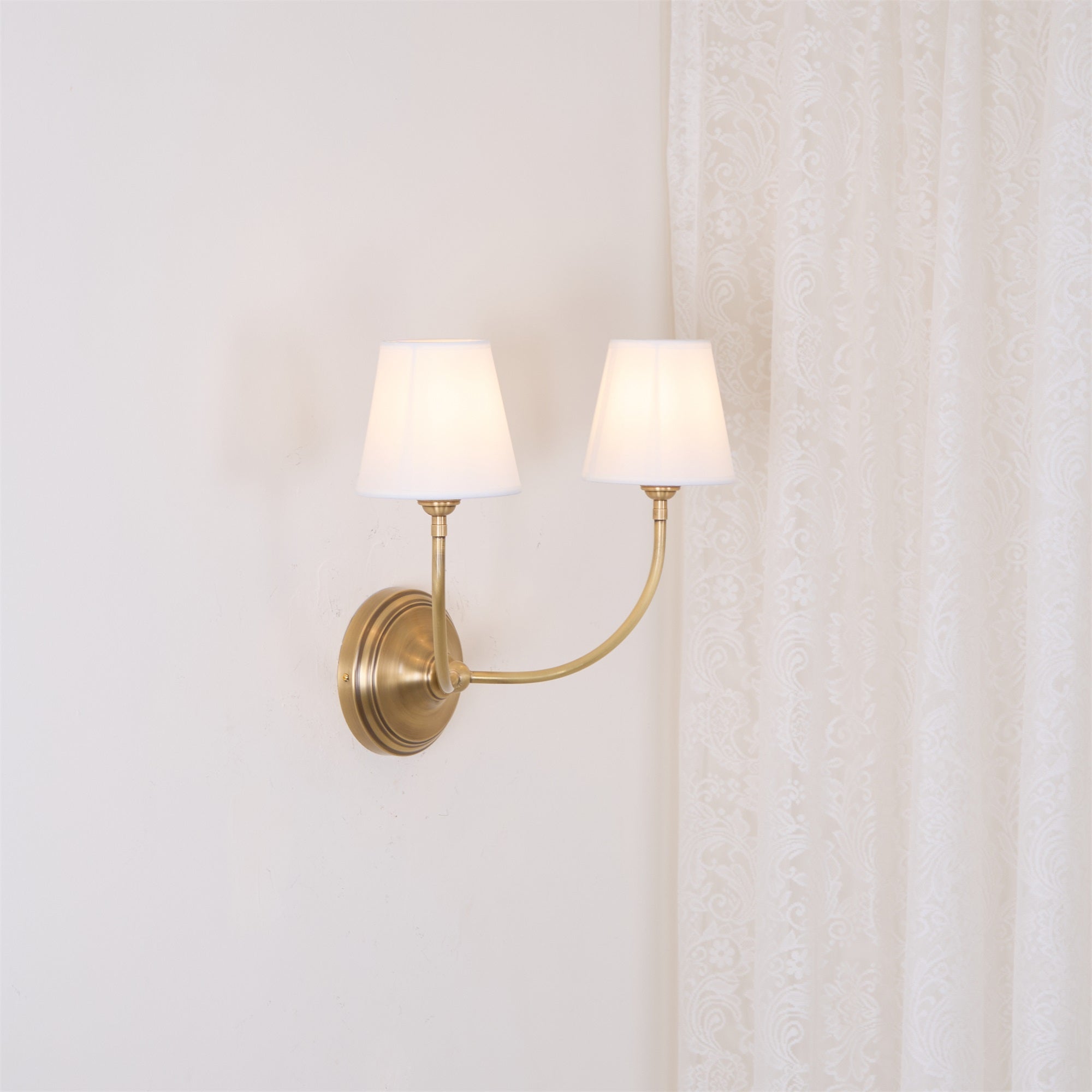 Gilded Ember Globe Wall Sconce – Brass Finish Ambient Glow Soft Shade LED Wall Light Premium Interiors