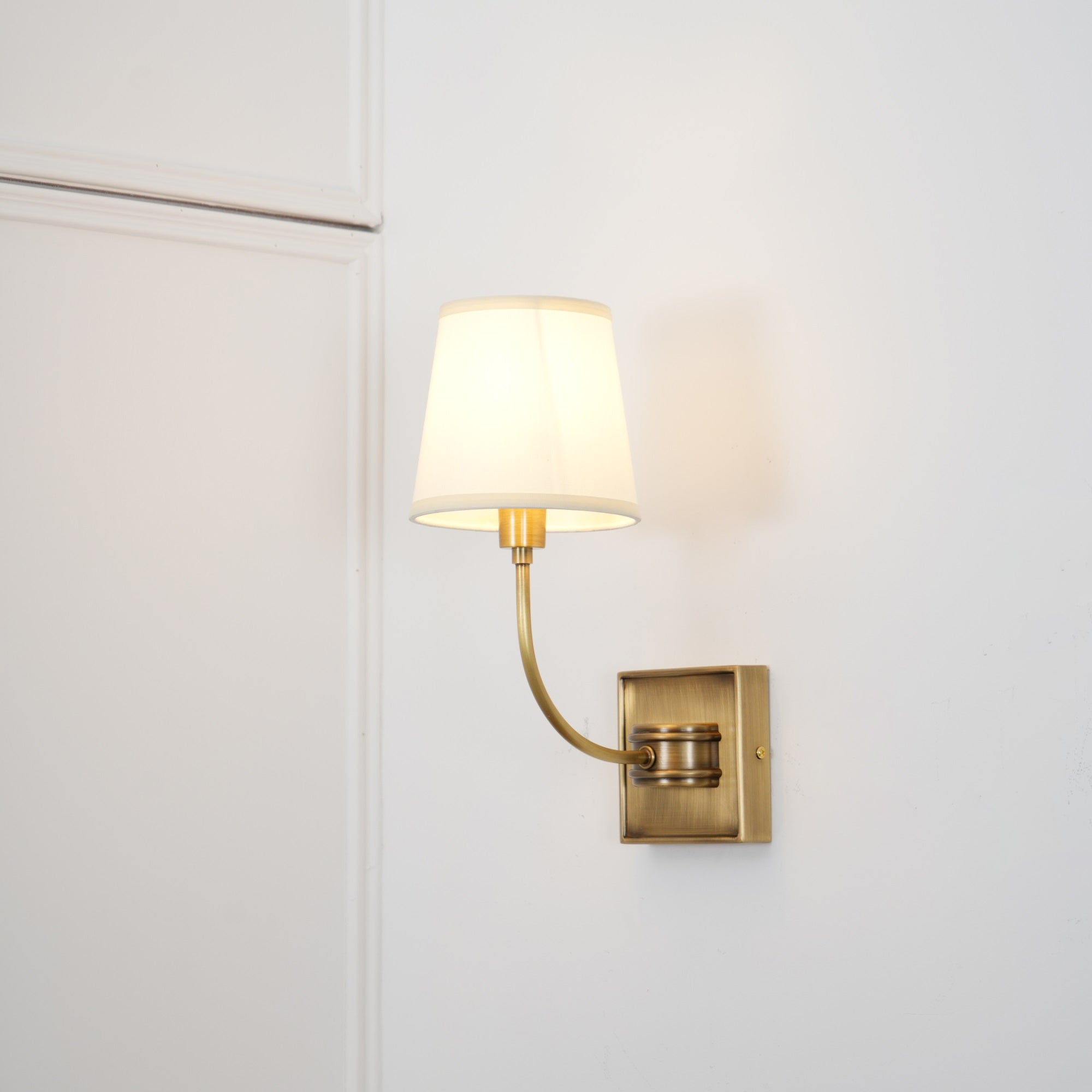 Gilded Ember Globe Wall Sconce – Brass Finish Ambient Glow Soft Shade LED Wall Light Premium Interiors