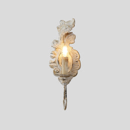 Meadow Dome Wall Lamp – LED Vintage Wood Wall Light Old White Antique Gold Finish