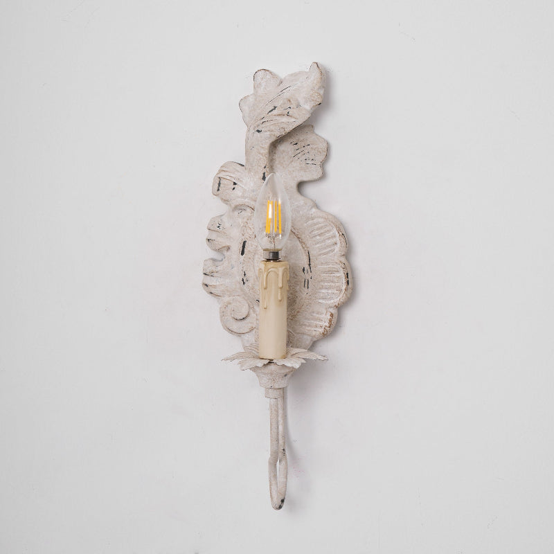 Meadow Dome Wall Lamp – LED Vintage Wood Wall Light Old White Antique Gold Finish