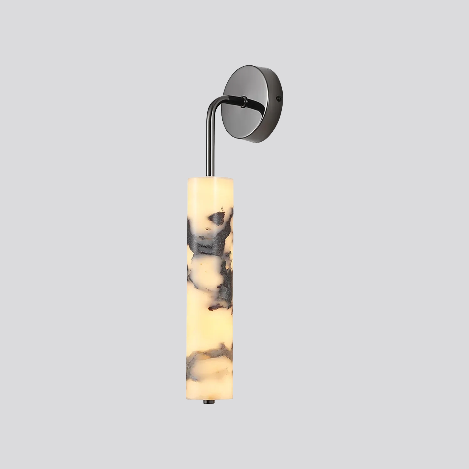 Ivory Marble Cylinder Wall Light - Marble Cylinder Iron Structure Bold Wall Sconce