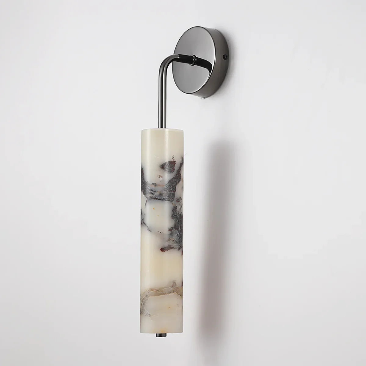 Ivory Marble Cylinder Wall Light - Marble Cylinder Iron Structure Bold Wall Sconce