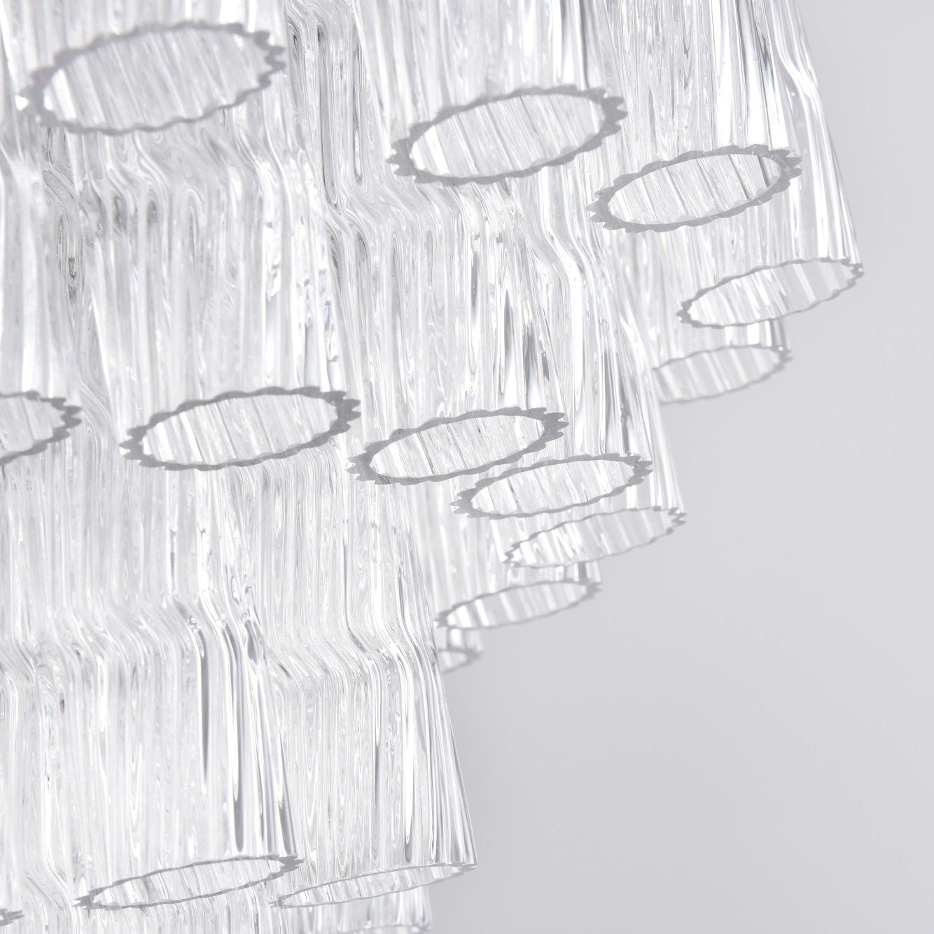 Cascara Tiered Chandelier – Glass Crystal Pendant Light Dining Room Living Room Decorative Lighting