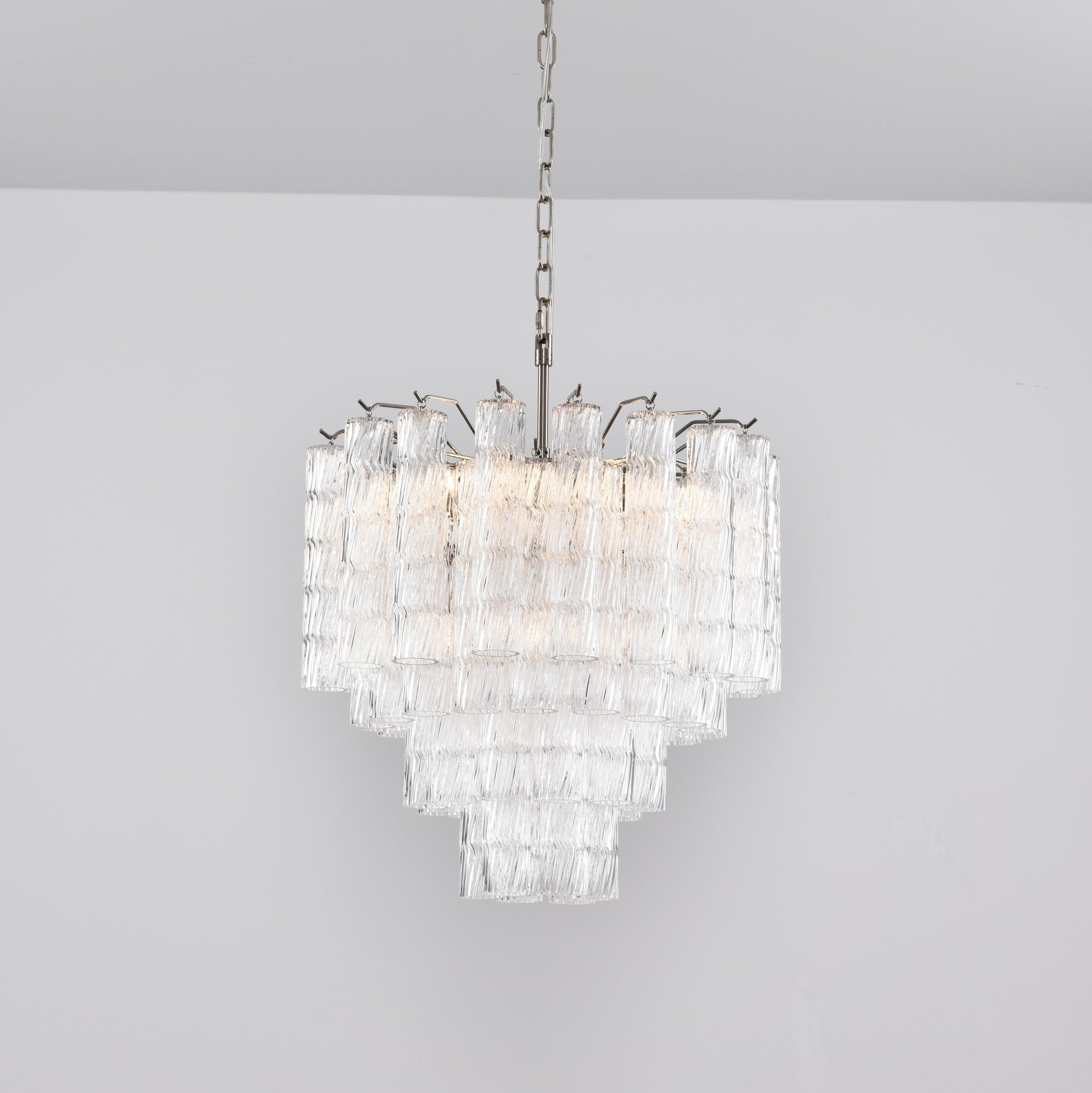 Cascara Tiered Chandelier – Glass Crystal Pendant Light Dining Room Living Room Decorative Lighting