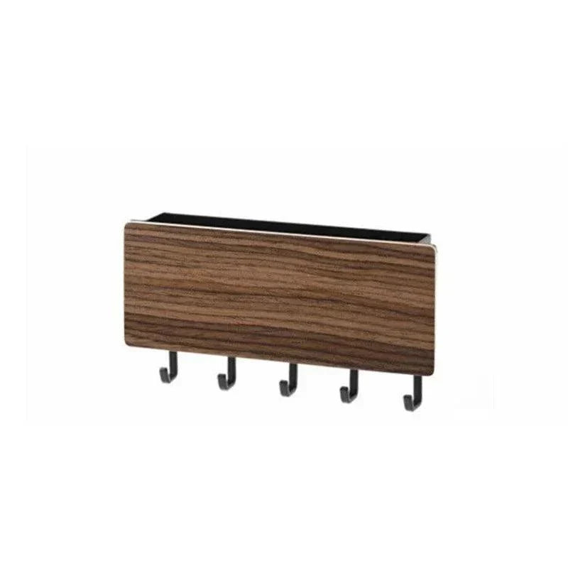 Grainwell Wall Organizer – Wall Mounted Key Mail Holder Wooden Shelf Entryway Storage Hooks