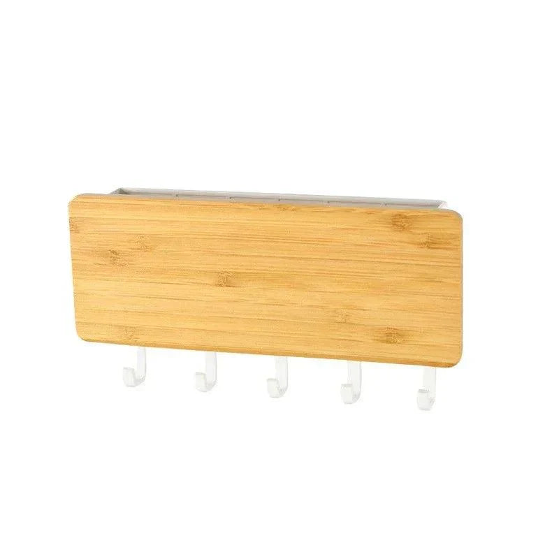 Grainwell Wall Organizer – Wall Mounted Key Mail Holder Wooden Shelf Entryway Storage Hooks