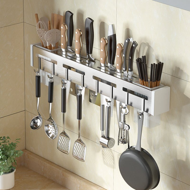 Calvex Wall Mounted Knife Rack – Kitchen Utensil Organizer Storage Holder Magnetic Stainless Steel Black