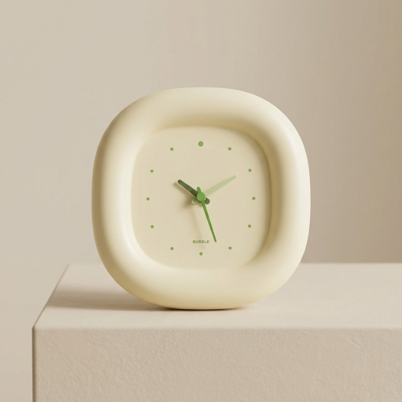 Cushio Desk Clock – Modern Minimalist Table Clock Bedroom Office Decorative Battery Operated