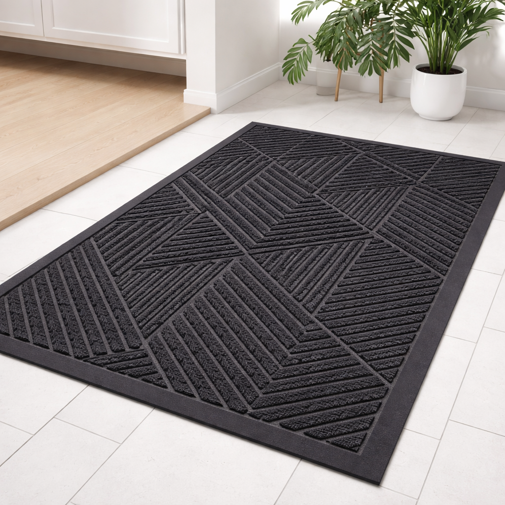 Gridlock Entry Mat – Heavy Duty Indoor Outdoor Door Mat Entryway Entrance Floor Rug Moisture Control